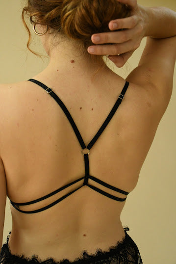 Ángeles Black Lace Bralette (copas A-B)