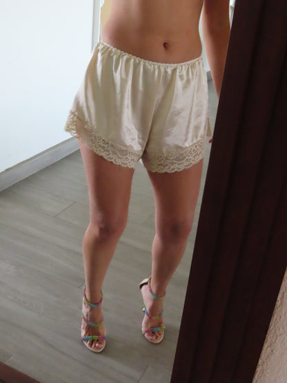 María Satin Lace Shorts