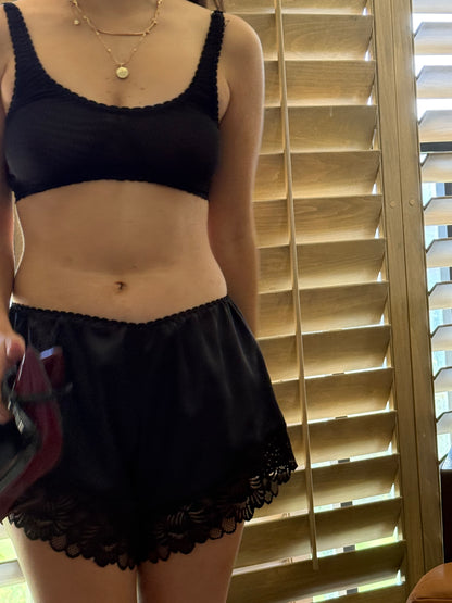 María Satin Lace Shorts