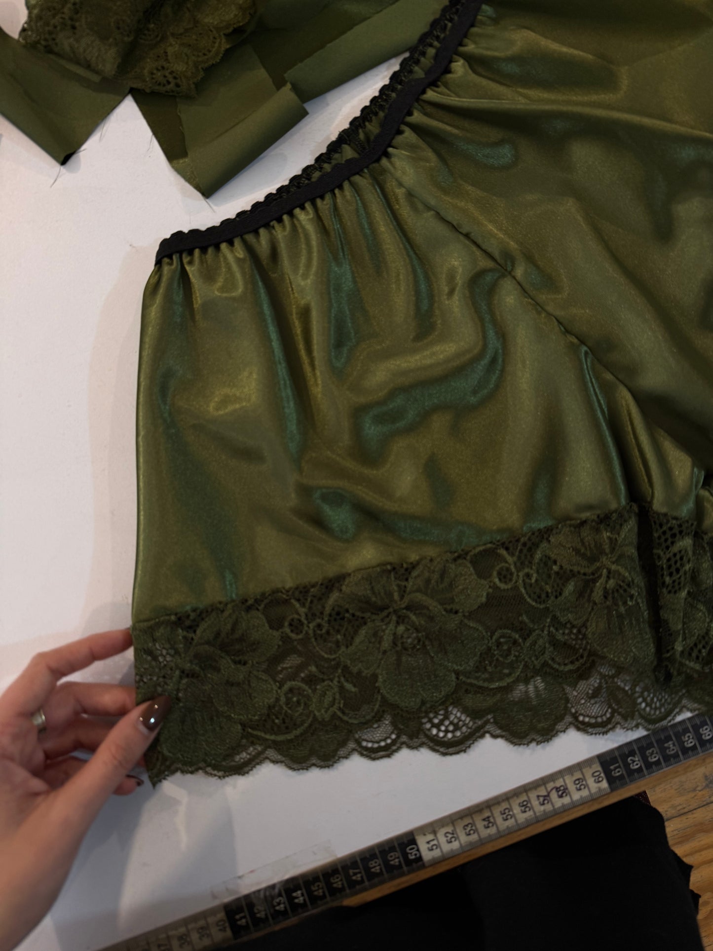 María Satin Lace Shorts